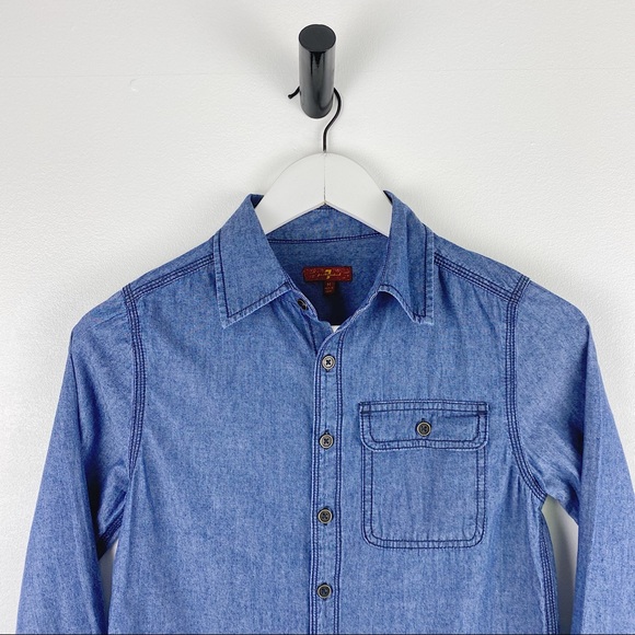7 For All Mankind Button Down Long Sleeve Shirt - Picture 3 of 9